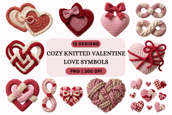 Download Cozy Knitted Valentine Love Symbols PNG - Love symbols Collection