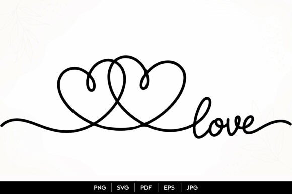 Download Double Heart Love One Line SVG - Heart love Collection