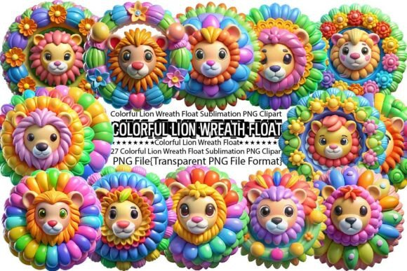Download Colorful Lion Wreath Float Sublimation - Premium Resources