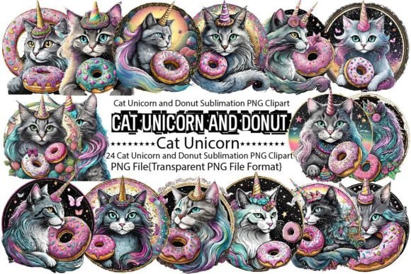 Download Cat Unicorn and Donut Sublimation - Premium Bundle